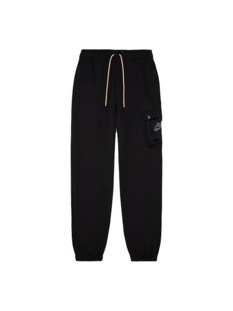 Jordan Air Jordan Jumpman Solid Color Mesh Big Pocket Breathable Lacing Sports Pants Black DM1401-010