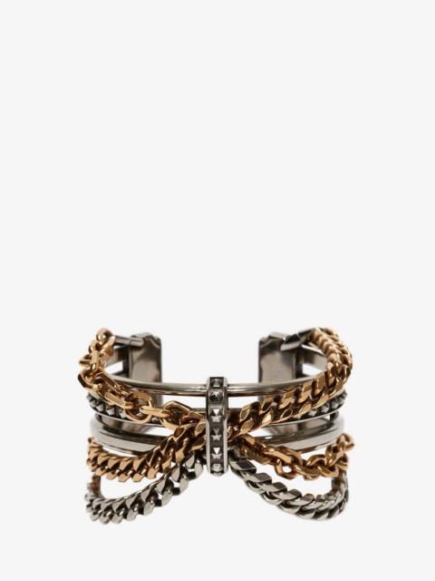 Alexander McQueen Punk Chain Bracelet in Antique Silver/antique Gold