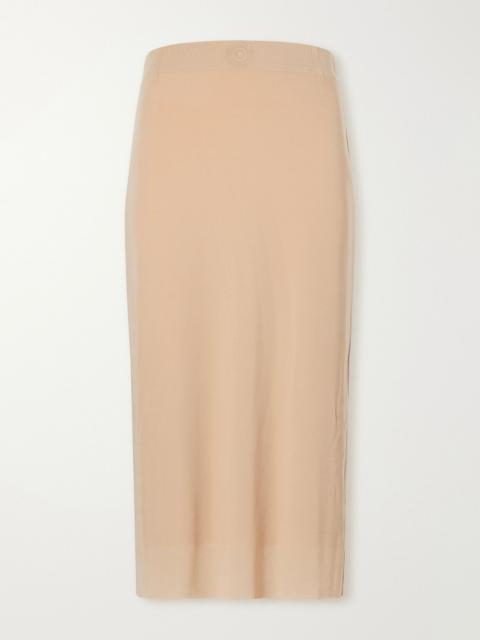 Maison Margiela Stretch-jersey midi skirt Sand