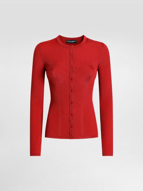 Dolce & Gabbana Ribbed viscose knit cardigan