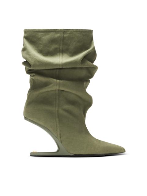 Balmain No Wedge cotton-linen ankle boots