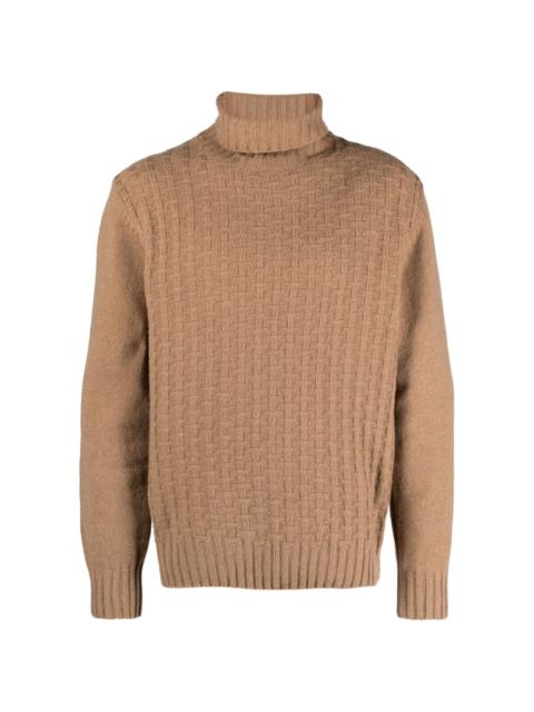 Canali roll-neck wool-blend jumper