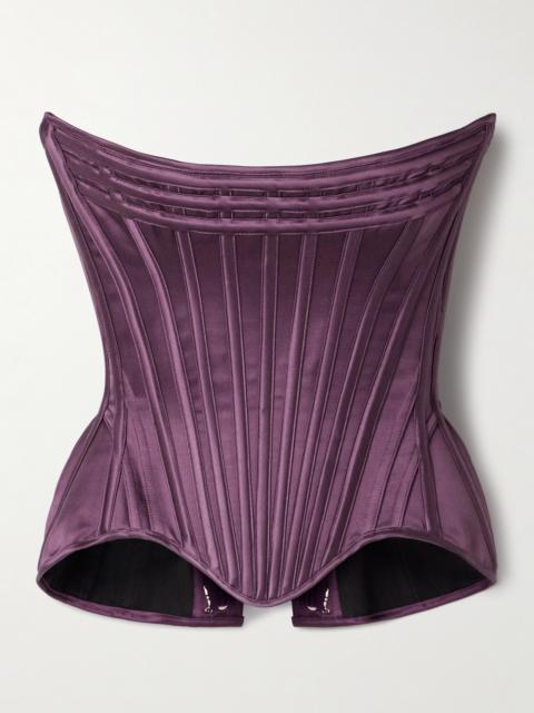 Wiederhoeft Wasp Strapless Cotton And Silk-blend Satin Bustier Top