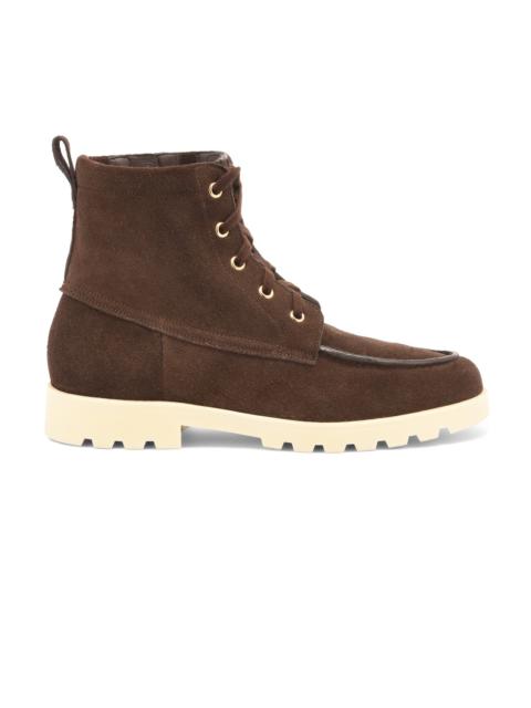 Santoni Women's dark brown suede ankle boot