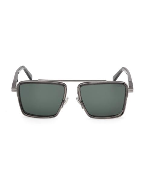 ZEGNA Men's 57MM Geometric Sunglasses - Dark Grey