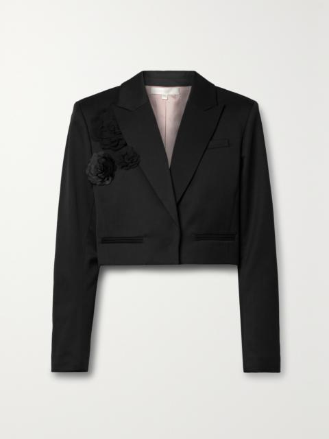 LoveShackFancy Cardelio Cropped Appliquéd Twill Blazer