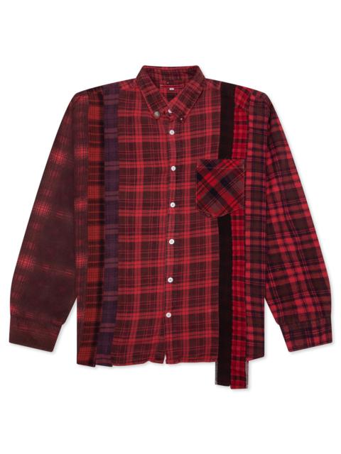 NEEDLES OVER DYE 7 CUTS SHIRT - RED