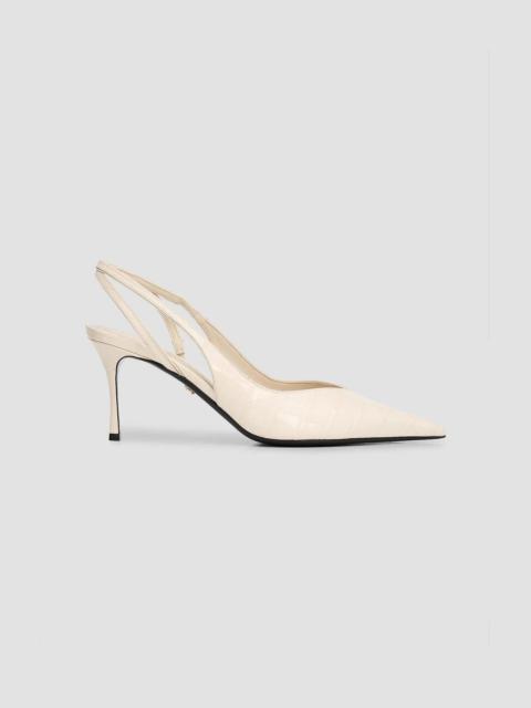 FERRAGAMO Women's Dafne 70MM Croc-Embossed Slingback Pumps - Mascarpone