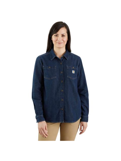 Carhartt Women's Relaxed Fit Midweight Denim Long-Sleeve Over Shirt
