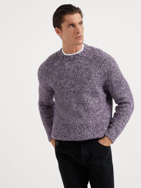 Alpaca, cotton, virgin wool and cashmere chiné sweater