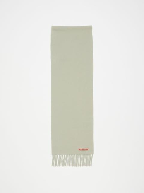 Fringe wool scarf - skinny - Light green