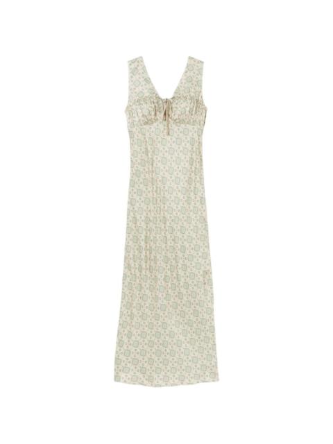 Claudie Pierlot printed drawstring-detail dress