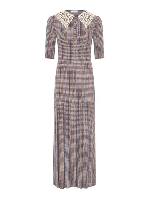 GABRIELA HEARST Shropshire Knit Dress in Camel Cashmere Silk with Collar
