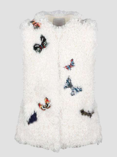 Valentino Butterflies patch fur vest