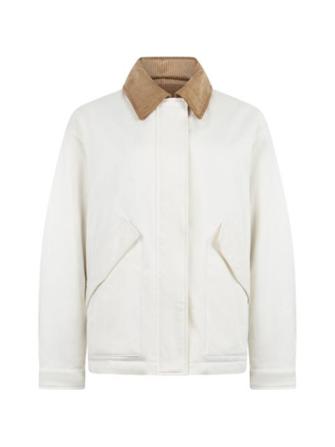 Aspesi corduroy-collar flap-pocket jacket
