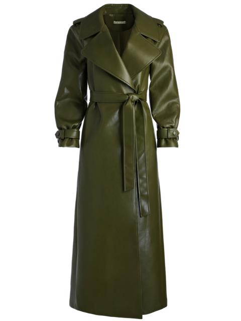 Alice + Olivia JARRETT VEGAN LEATHER TRENCH COAT