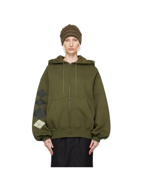 OPEN YY Argyle Box Hoodie | club21 | REVERSIBLE