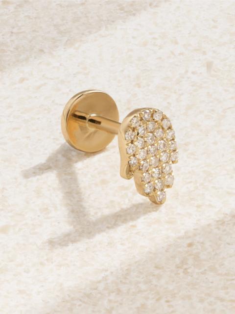 PERSÉE Hand of Fatima 18-karat gold diamond single earring Gold
