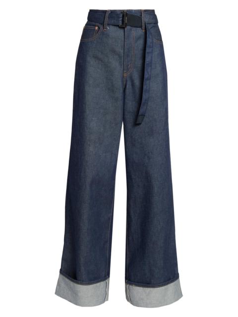 sacai Women's Levi's x Sacai Oversized Cuffed Jeans - Indigo