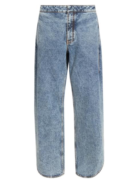 Alaïa Women's Petal Relaxed Mid-Rise Jeans - Bleu Neige