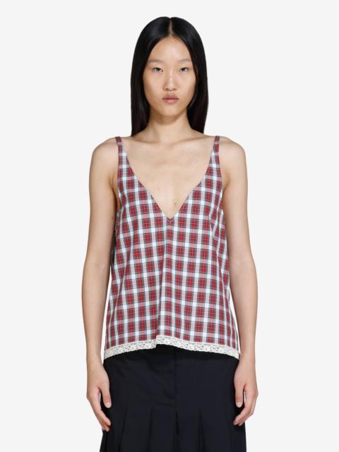 N°21 LOW-CUT CHECKED TANK TOP