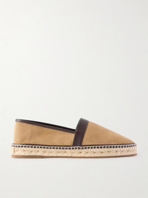 Manolo Blahnik Nerano Leather-Trimmed Suede Espadrilles