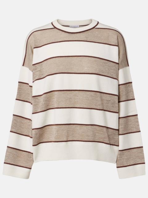 Brunello Cucinelli Striped wool, cashmere, and silk sweater