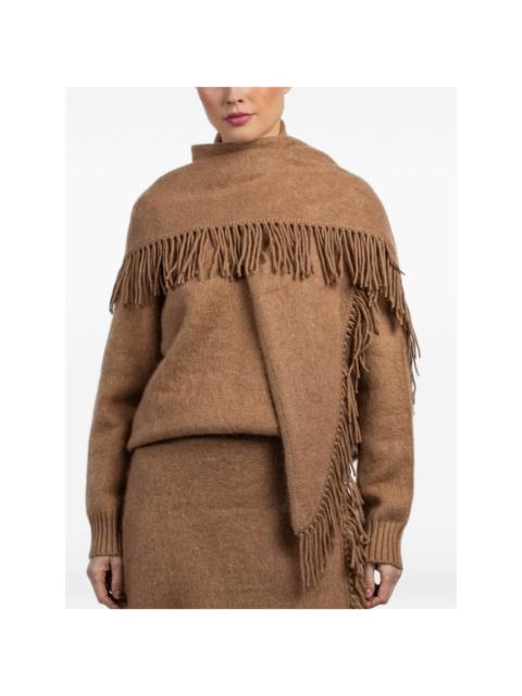 WHITE & WARREN fringed scarf