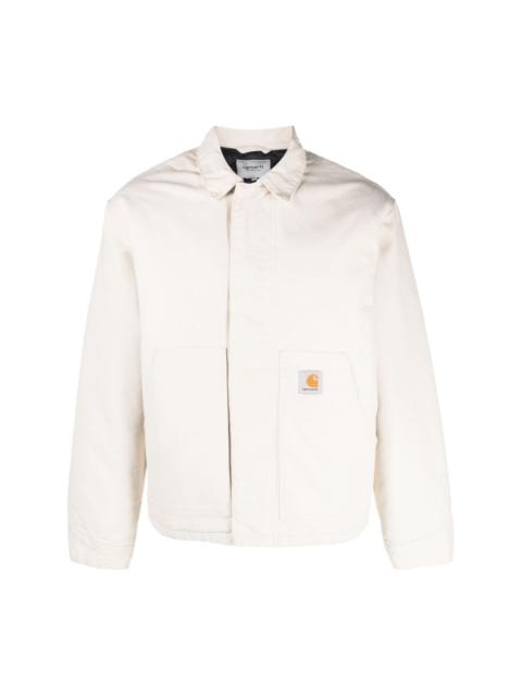 logo-patch padded shirt jacket