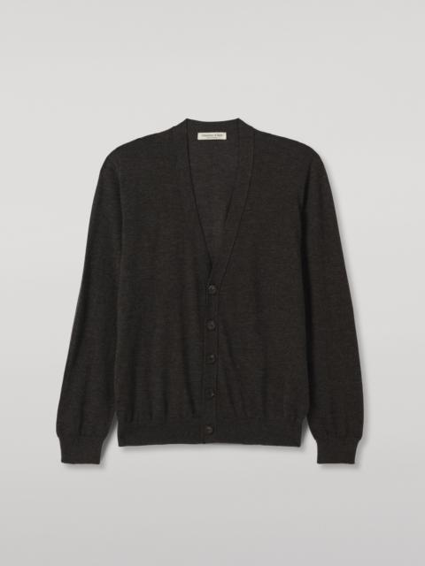 Johnstons of Elgin Forsyth Dark Grey Superfine Cashmere Cardigan