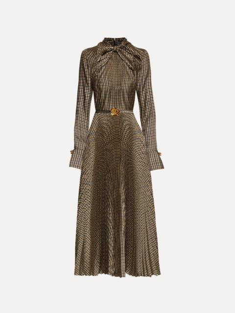 PIED DE POULE TIE-NECK DRESS