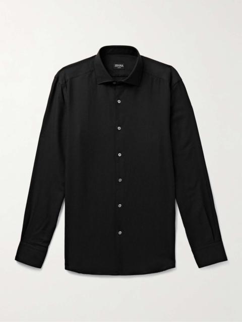 Cotton and Cashmere-Blend Twill Shirt