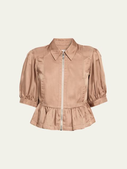 Cinq à Sept Daphne Puff-Sleeve Peplum Jacket