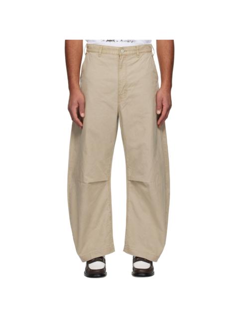 Comme des Garçons Homme Beige Cotton Oxford Garment Treated Trousers