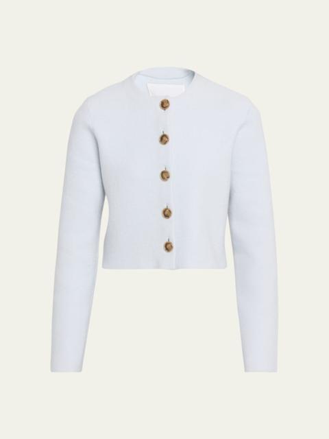 BRANDON MAXWELL Ryder Wool Knit Crop Jacket