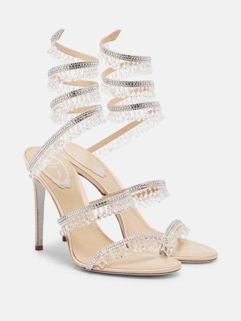 RENE CAOVILLA Chandelier embellished satin sandals