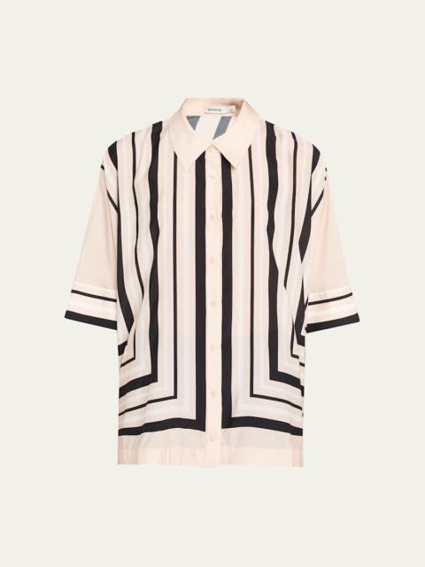 SIMKHAI Bowman Oversized Button-Front Shirt