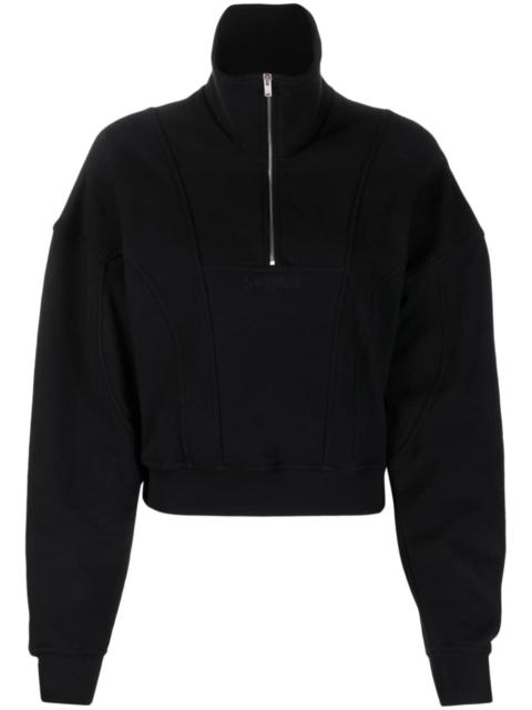 SAINT LAURENT cropped panelled sweatshirt