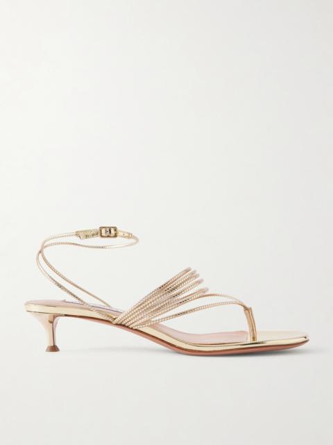 AQUAZZURA Solare 30 Metallic Leather Sandals