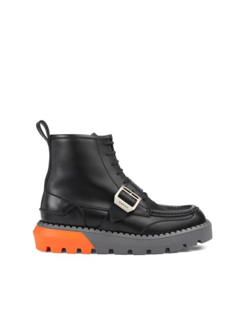 GUCCI Jumbo GG leather ankle boots
