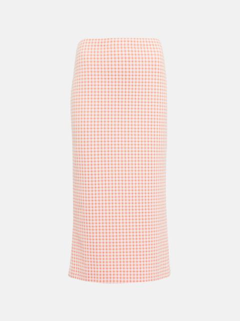 Miu Miu High-rise gingham pencil skirt