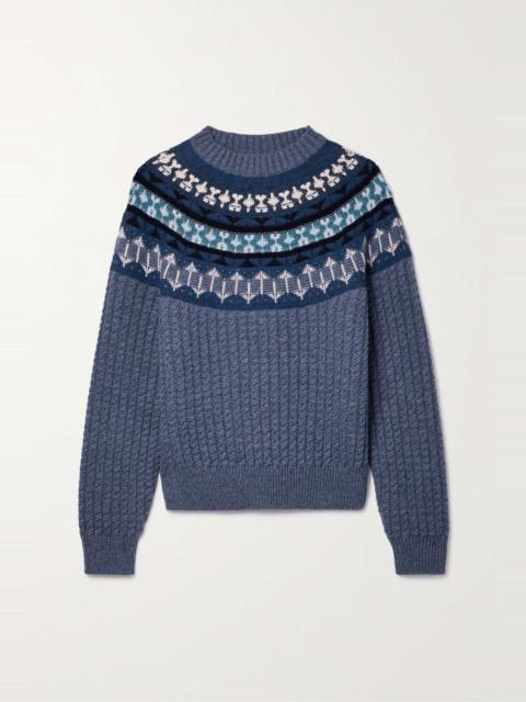 Noel Fair Isle cable-knit cashmere sweater
