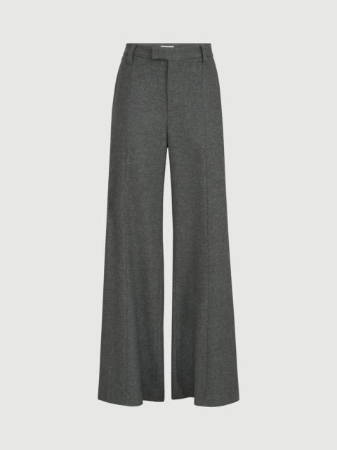 Brunello Cucinelli Virgin wool and cashmere twill flannel wide flare trousers with monili