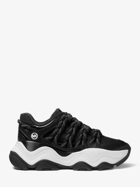 MICHAEL KORS Atlas Cord Leather and Mesh Trainer