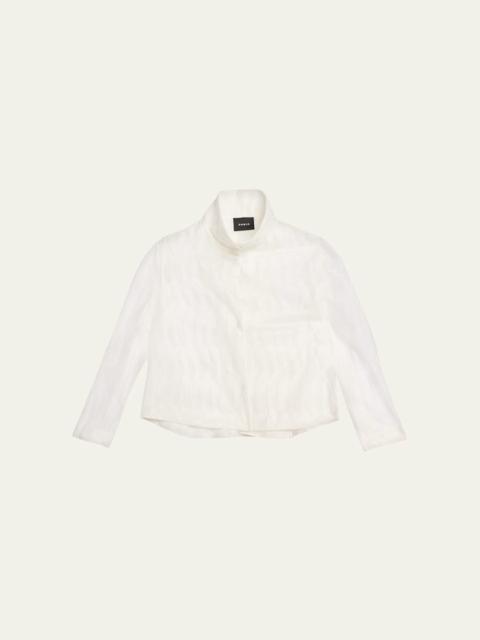 AKRIS Castro High Plains Embroidered Tulle Jacket