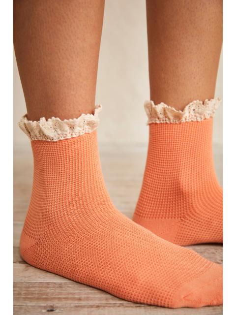 FREE PEOPLE Beloved Waffle Knit Ankle Socks