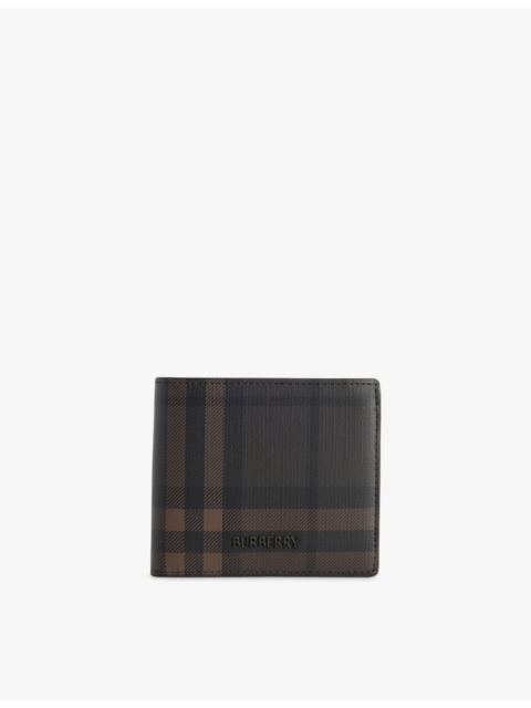 Burberry Logo-Plaque Check Coated Wallet