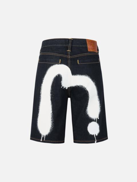 EVISU Graffiti Daicock Print Regular Fit Denim Shorts
