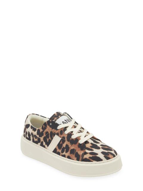GANNI Sporty Mix Leopard Print Sneaker