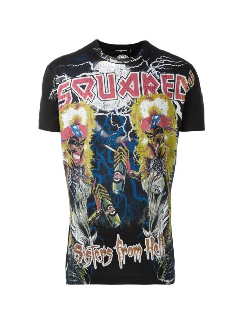 DSQUARED2 Sisters From Hell Concert Cotton T-Shirt "Black" S74GD0215 S22427 900